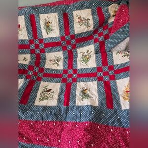 Vintage Quilt With Birds 92"x 63"